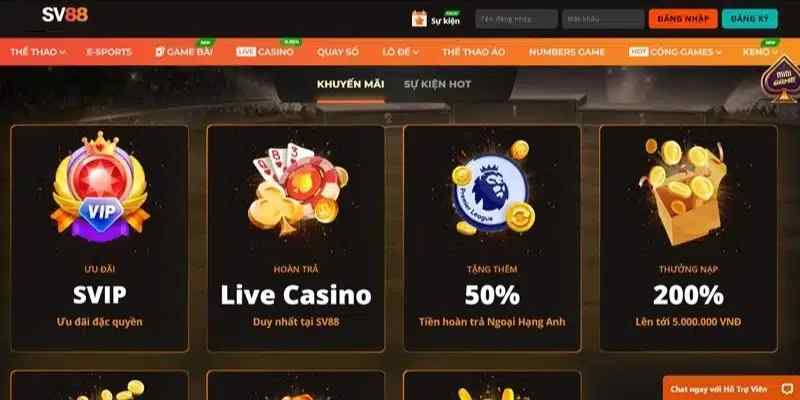 Khuyến mãi hoàn trả live casino SV88 siêu hấp dẫn